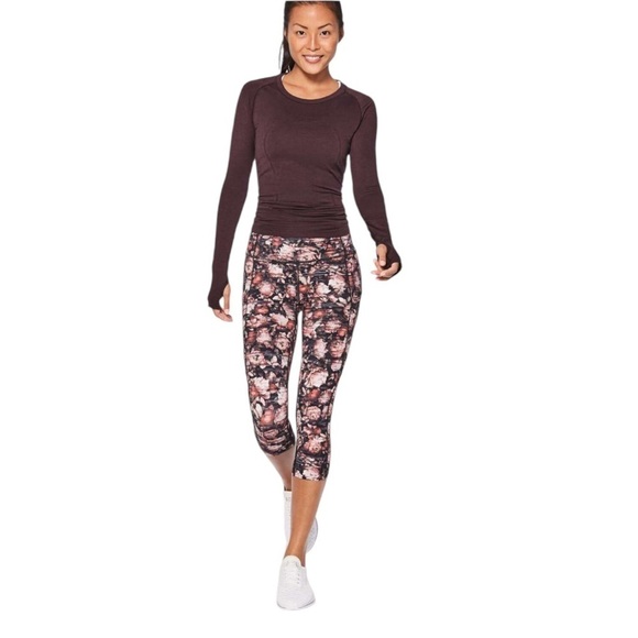 Lululemon NWT Fast and Free High-Rise Crop 19" Reflective Stencil Blossom - Picture 12 of 12